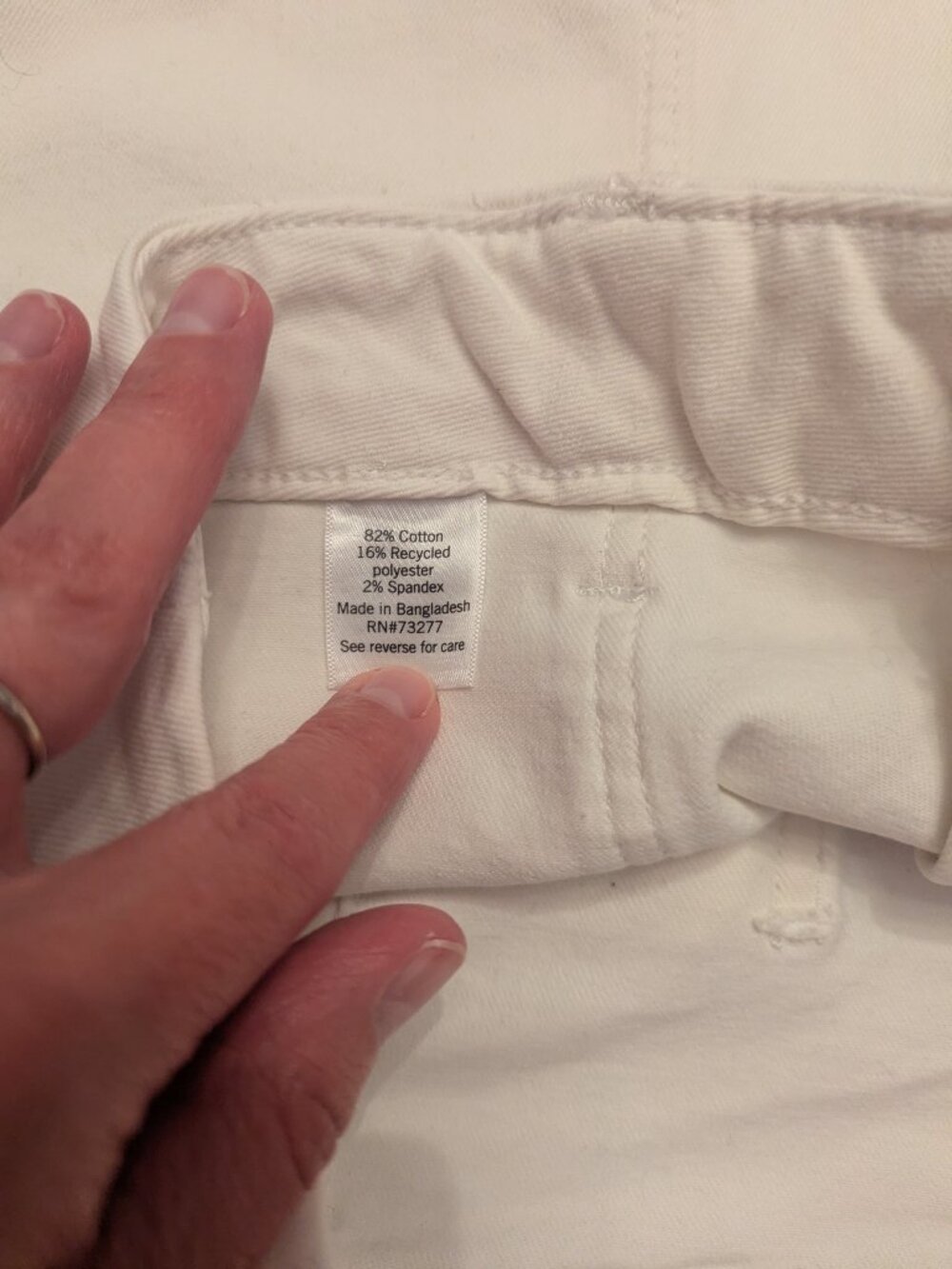 Cream Denim Silver Button Fly High Waisted Wide Leg Flattering Pants Sonoma SZ16 - Picture 6 of 8
